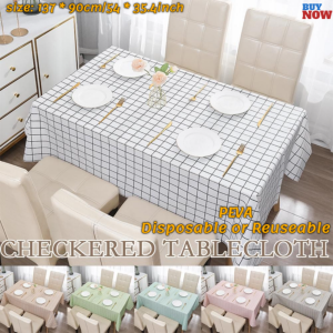 Nordic Style Grid Printed Household Waterproof Oil-proof Dining Table Cloth Table Cover Party Decoration Rectangle Table Cloth