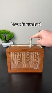 1pcs Money Wood Box Piggy Bank Wood Money Bank Reusable Money Box with Saving Goal and Numbers Money Boxes Money Drawer