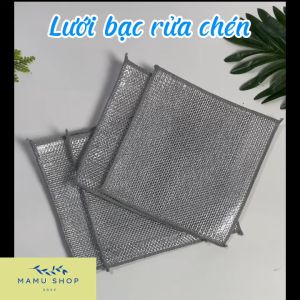 Khăn lưới rửa chén giẻ rửa bát dây bạc đa năng hai lớp Mamu shop M192