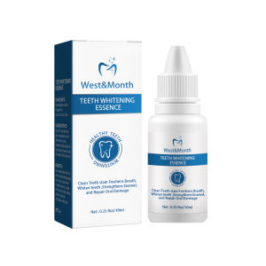 West&Month เอสเซนส์ฟอกสีฟันสุขอนามัยช่องปากและฟันฟอกสีฟันทำความสะอาดฟันเหลืองกำจัดคราบจุลินทรีย์หายใจคล่องซ่อมแซมช่องปากช่วยลดคราบฟันที่มีรอยยิ้มและเงาที่มีประสิทธิภาพคงทนดูแลฟัน10มล.