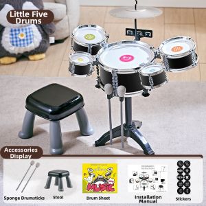 YISBRO | Childrens Beginner Home Practice Toy Drum Set