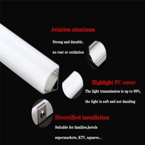 1-30pcs/Lot Perfil Aluminio LED Corner Aluminium Profile Channel Holder for led Strip Light Bar Cabinet Lamp Kitchen Closet