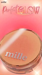 [1แถม1] Mille คุชชั่นโกลว์ Perfect Glow Skin Cover Blurring Cushion SPF50+ PA+++  มิลเล่คุชชั่นโกลว์เบลอผิวฟิวเตอร์