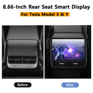 New Style 8.66 Inches Rear Display Android 13 WIFI Entertainment Screen 4G+64G Wireles Carplay Andriod Auto for Tesla Model Y 3