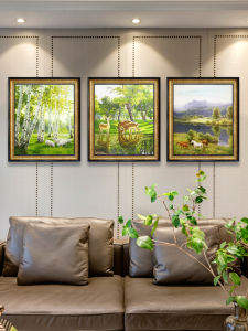 Hand-Painted Animal Oil Painting Deer Sheep Dining Room Living Room Decorative Artwork European Style Luxury Wall Hanging Picture