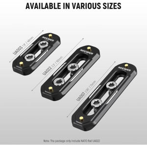 NEEWER Camera Quick Release Mini NATO Rail Anti Off Quick Release with 1/4" Screws and Safety Pins for Camera Cage NATO Handle UA022