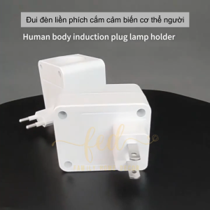 Đèn Cảm Ứng Chuyển Động E27 – Đui Đèn Hồng Ngoại Tự Sáng Ban Đêm – Cắm Là Dùng Kèm Bóng LED 220V