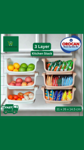 Orocan 3 Layer Kitchen Stack | 3L Rack | Stackable Condiments Spices Organizer Space Saver Kitchen Rack - Orocan #8611