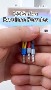 (100 Pcs) VE Series Insulated Bootlace Wire Ferrule Crimp Connector for Electrical Cable Wiring Termination