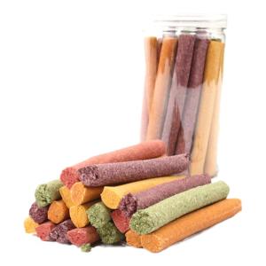 Timothy Hay Teeth Grinding Stick Mixed Vegetables And Fruits Carrot Rainbow Grass Snack Stick for Chinchillas Rabbits And Pigs