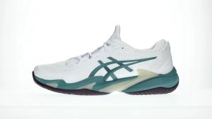 ASICS Men COURT FF 3 Tennis Shoes in White/Foggy Teal