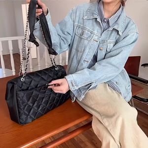 JIVIVIL túi xách nữ to công sở Túi Vô Gia Cư Túi nữ sức chứa lớn cao cấp Túi đeo quai xích hình thoi Nylon hợp thời trang mới