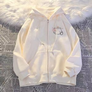 Áo Khoác Cardigan Có Mũ Trùm Đầu Thời Trang Cho Bé Gái Áo Khoác Ngoài Khóa Kéo Cho Bé Gái Trung Niên Và Lớn Áo Khoác Cotton Mùa Xuân Thu