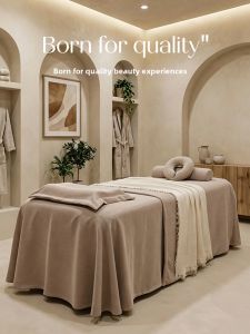 PINGRANXINDONG | Luxury Pure Color Spa Bed Cover Set