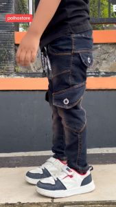 Celana Jeans Anak Cargo Panjang 1-12 tahun POLHODENIM
