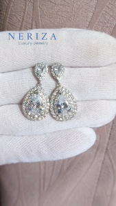 Neriza Jewelry / ต่างหูระย้าเพชรสังเคราะห์ประกายเทียบเท่าเพชรแท้ NE020