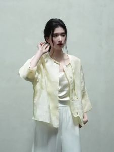 JK&JS | Áo Khoác Nhẹ Mẫu Trung Quốc Mới Vải Jacquard Đan Chéo Acetic