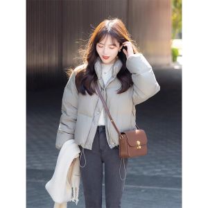 WANGGONGZHU | Thickened Down Cotton Jacket Womens Winter New Small Design Sense Bread Style Stand Collar Warmth Princess Style Commute