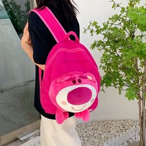 Balo gấu dâu Balo dễ thương Balo hình gấu bằng lông nhung mềm mại phù hợp cho mọi lứa tuổi - Happy Life 4U