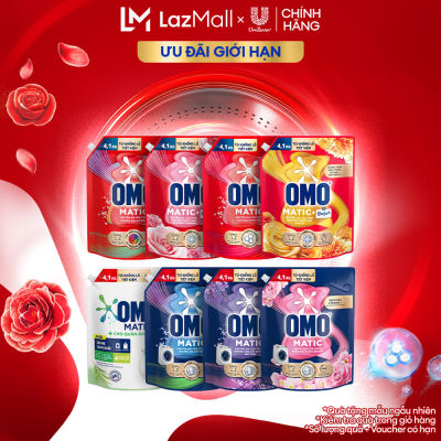 Túi nước giặt OMO Matic 4.1kg dành cho máy giặt cửa trên/cửa trước, xoáy bay vết bẩn, hương thơm bền lâu (bao bì tùy lô nhập hàng)