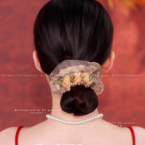 NING ZHOU | Elegant Luxury Mesh Flower Hair Scrunchie