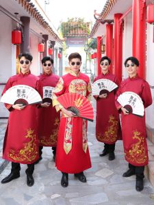 XIAOMUZHA | Comical Wedding Attire Man Tangzhuang