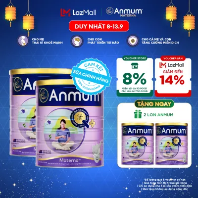[Voucher giảm đến 26%]Combo 2 Sữa Bột Dành Cho Mẹ Bầu Anmum Materna Hương Vani 800G