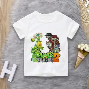 Bandai | Plants Vs. Zombies Printed Casual T-Shirt for Boys & Girls Short Sleeve Top for Middle School Students Family Matching Outfits