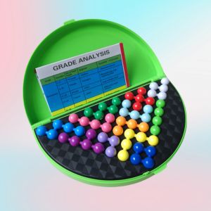 Classic IQ 3D Puzzle Board Game Pyramid Plate with Pearl Beads Childrens Logical Thinking Montessori Educational Toy Gift