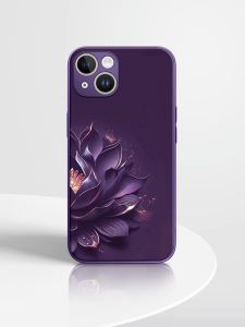 Ultra-Thin Silicone Phone Case for Apple iPhone 16 pro Max Womens 15 plus Full Cover Lens Protection Artistic Lotus Peony Design