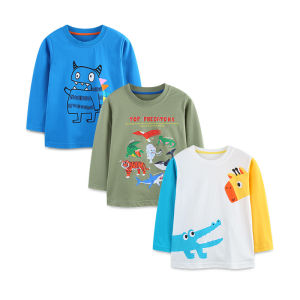 Little Maven 3PCS Tops Kids Clothes Childrens Clothing Autumn Spring Baby Boys Cartoon Animals T-shirts Cotton Birthday Gifts
