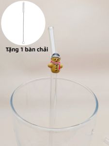 Bộ 1/6 Ống Hút Thủy Tinh Theo Chủ Đề Giáng Sinh Kèm Bàn Chải Vệ Sinh 6 Kiểu Dáng Độc Đáo Dành Cho Đồ Uống Món Quà Lý Tưởng Cho Các Bữa Tiệc Trong Dịp Lễ
