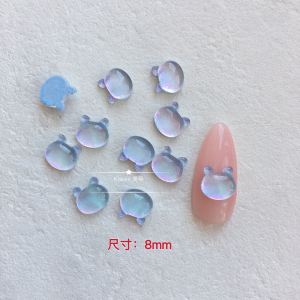 น่ารัก Aurora Bear ตกแต่งเล็บ DIY อะไหล่ Mocha Light Blue Candy Rhinestones Rainbow Bear สติกเกอร์เล็บเครื่องมือ