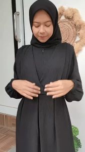 Gamis Pesta Naomi Premium Terbaru dan Termurah | Dress Kondangan Simpel Elegant Cinkle Airflow