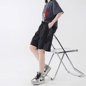 Quần Short Nam Nhanh Khô Mùa Hè Mỏng Thể Thao Ngoài Trời Ice Silk Quần Năm Mảnh Màu Tương Phản Phong Cách Mỹ Quần Short