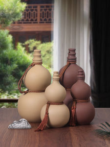 Sealed Ceramic Wine Bottle Gourd Shaped Water Pot 1 Liang 3 Liang 5 Liang Home Use Storage Bottle for White Wine Empty Bottle