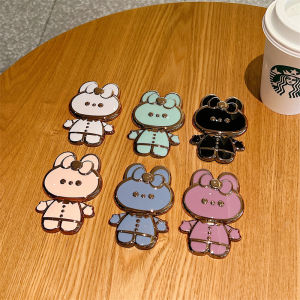 Luxury 3D Three-dimensional Electroplating Mirror Miffy Bunny Rabbit Mobile Phone Bracket Fashion Cartoon Mobile Phone Bracket Folding Hard TPU Mobile Phone Bracket