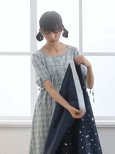 ผ้าม่าน ม่านหน้าต่าง ผ้าม่านหน้าต่าง ม่านสําเร็จรูป ผ้าม่านกันUV ใช้ตีนตุ๊กแก ลายดาว