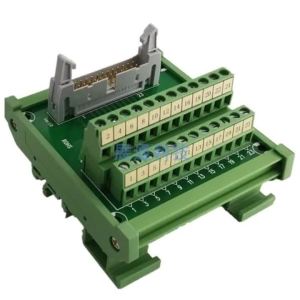 IDC24P IDC 24 Pins Male Connector to 24P Terminal Block Breakout Board Adapter PLC Relay Terminals DIN Rail Mounting