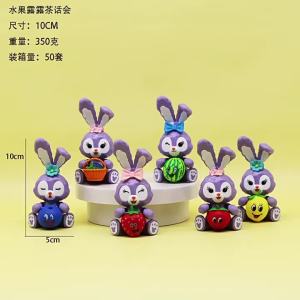 6 Lulu Tea Party Shi Dai La Rabbit Hand-Made Fruit Star Dai Lu Cartoon Rabbit Cute Ornaments Doll Model