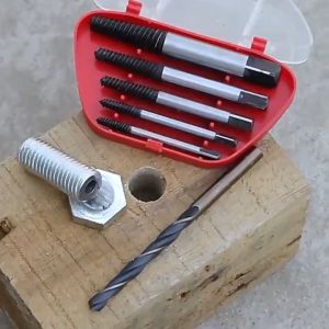 SET 5 PCS Tap Balik 5 In 1 Broken Screw Remover Extractor Pencabut Pelepas Baut Tarik Paku Skrup Sekrup Patah Dol Rusak