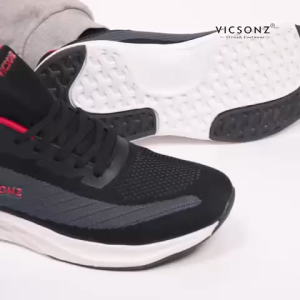 Vicsonz Kasut Lelaki Mens Shoe Sneaker VME99001 / VME99002 Warna Hitam Merah/Hitam Oren (Black x Red / Black x Orange)