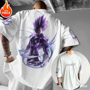Dragon Ball Anime Vegeta Super Saiyan Harajuku Mens Vintage Summer T-Shirt Loose Ladies Streetwear Casual Short Sleeve Tee Top