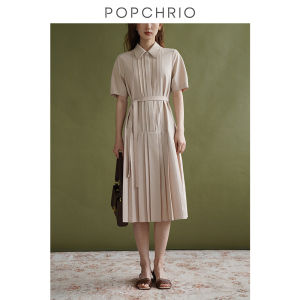 POPCHRIO | Đầm Dài Phong Cách Pháp Thời Trang Có Cổ Búp Bê Mùa Hè