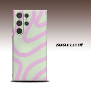 Mint Pink Liquid Wave For Samsung Galaxy S26 S25 S24 A56 A36 Dual Layer Luxury Fashion Full Lens Protective Case