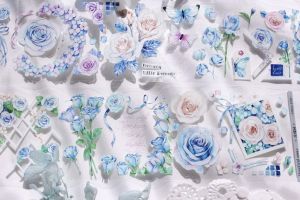 Fairy Lights Journal - READY STOCK/ T.G. Blue Rose Crystal PET tape