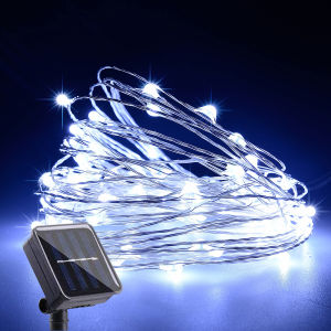 Solar Christmas Lights String Outdoor Waterproof 12M 100 LED Copper Wire String For Christmas decoration Solar Garden Fairy Light  Christmas fairy lights (transparent wires) high quality outdoor waterproof power saving indoor Christmas tree decoration