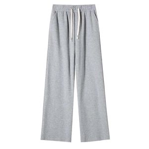 LANGPIN | High Waist Straight Leg Soft Style Wide Leg Pants Casual Womens Spring Autumn Loose Drapey Trousers High Waist Narrow Version