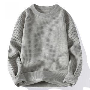 ROMON | Lomond Mens Round Neck Knitwear Thickened Warm Casual Loose Underwear Fashion City Style Winter Long Sleeve Polyester Blend