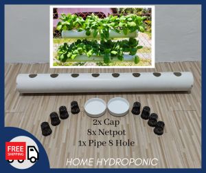 HYDROPONIC SET PIPE 8 HOLE / PAIP 4 INCI